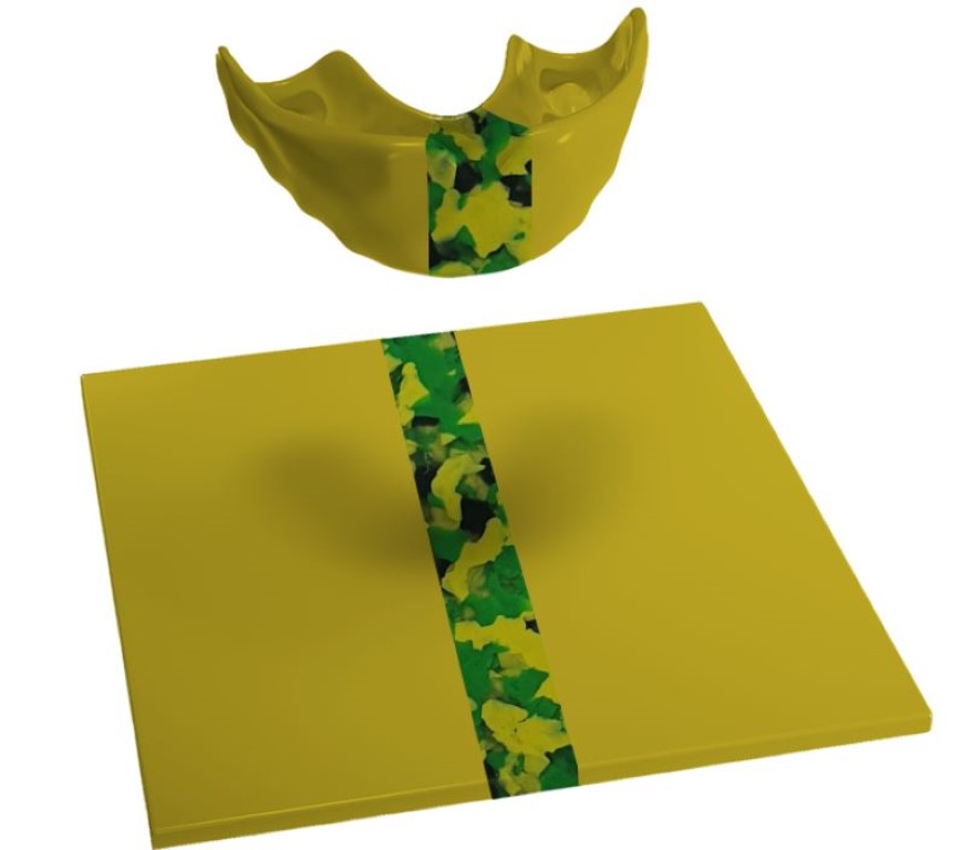 Design Your Own 3 Colour Mouthguard Blank with Wide Centre Stripe