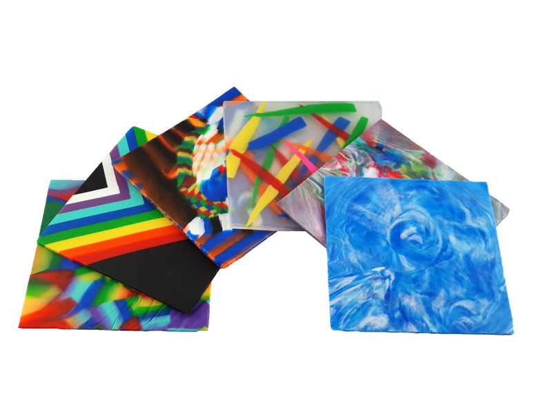 Mouthguard blanks in abstract patterns