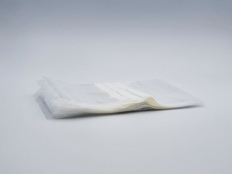 Self seal bags with write on panels